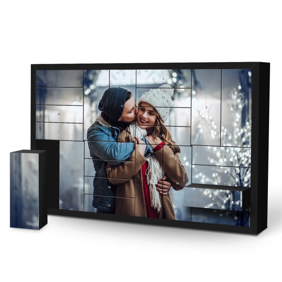 PhotoFancy Foto-Adventskalender mit 24 Schachteln zum Befüllen