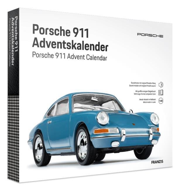 Franzis Porsche 911 Adventskalender Emailleblau – Modellbausatz 1:43