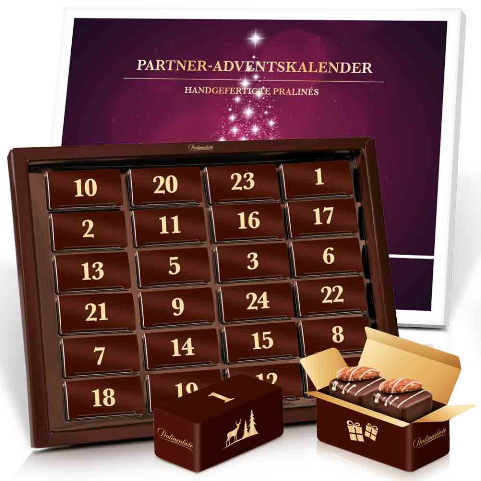 Pralinenbote Partner-Pralinen-Adventskalender mit 48 Pralinen