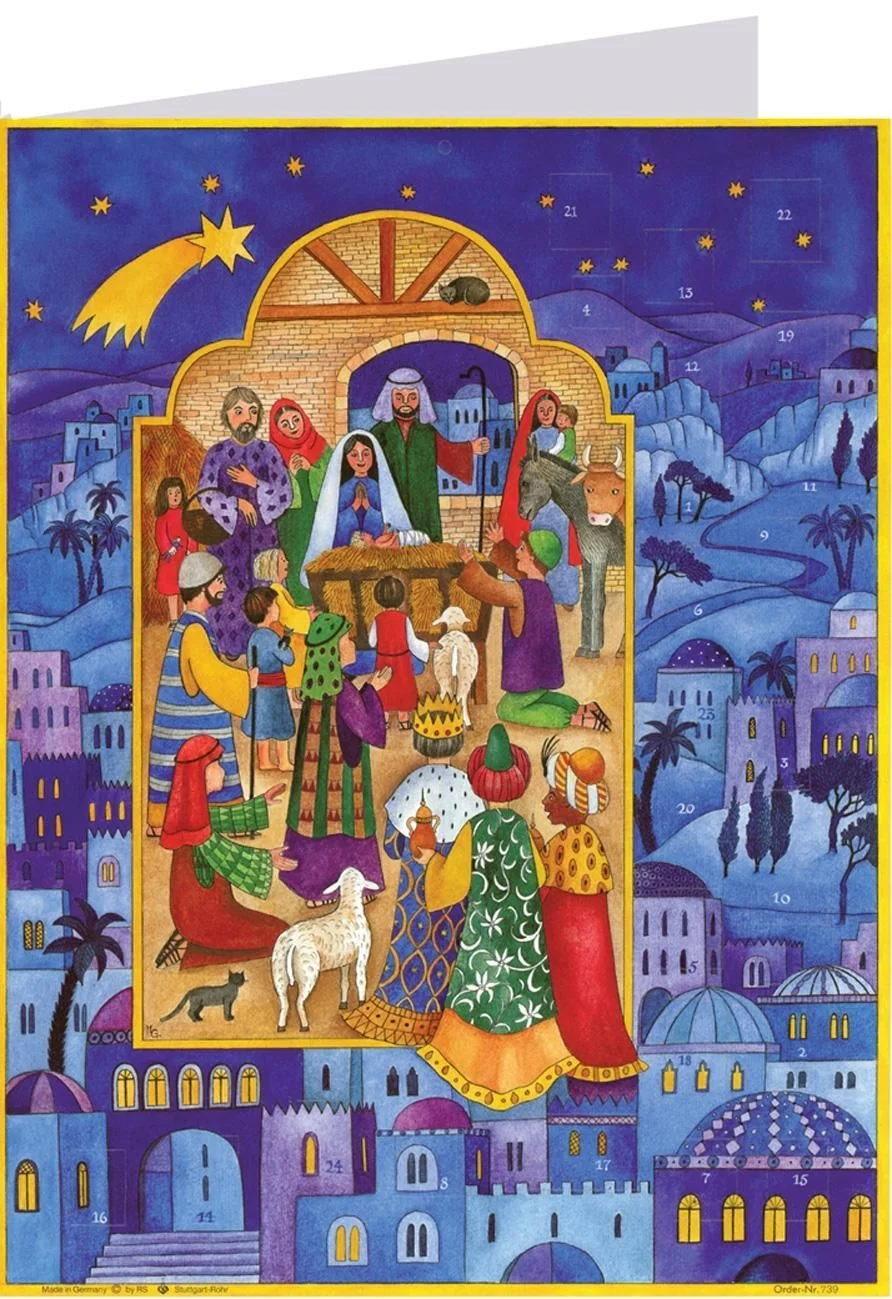 Richard Sellmer Verlag Postkarten-Adventskalender „Krippe in Bethlehem“