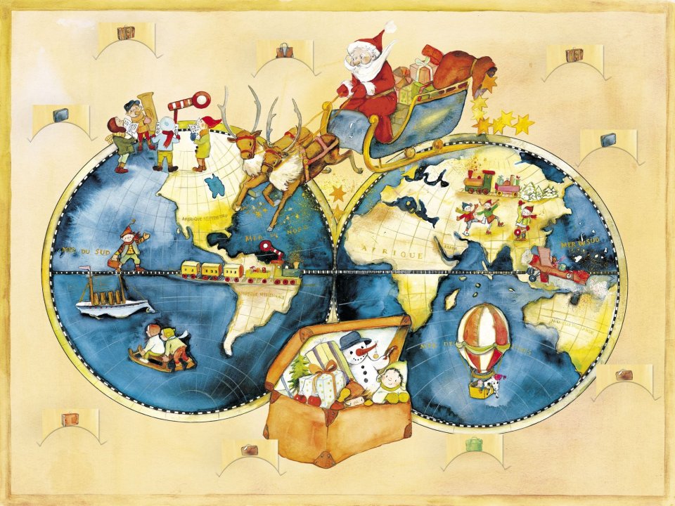 Korsch Verlag Zettel-Adventskalender „Reise um die Welt“ – 24 Weihnachtsbräuche