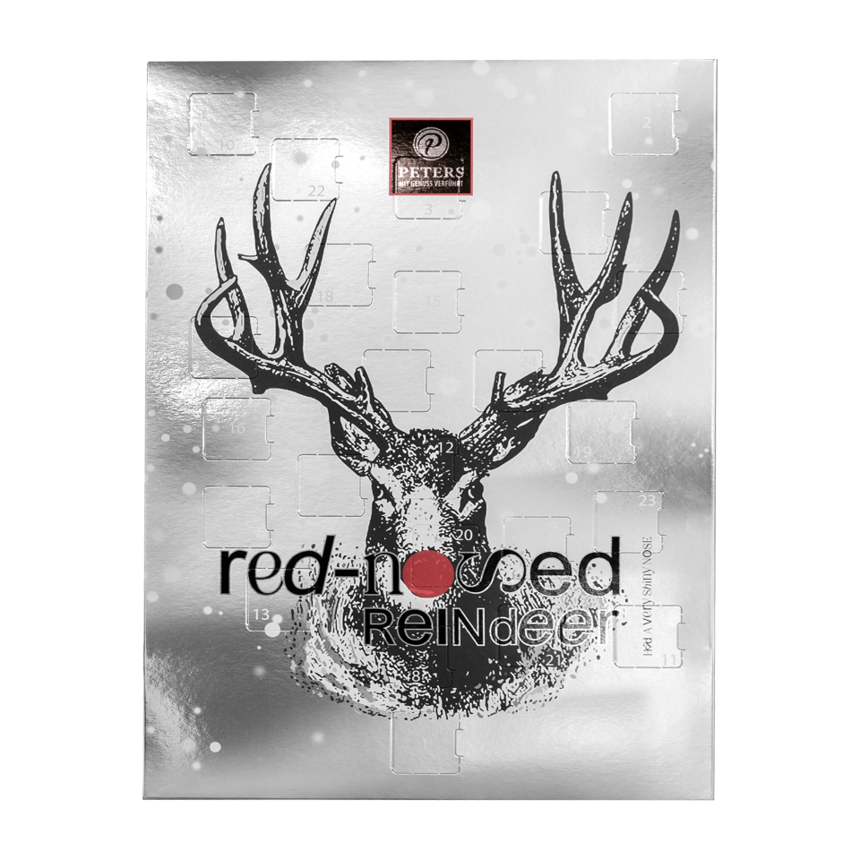 Peters Red-nosed Reindeer Adventskalender – 24 Nougat-Spezialitäten