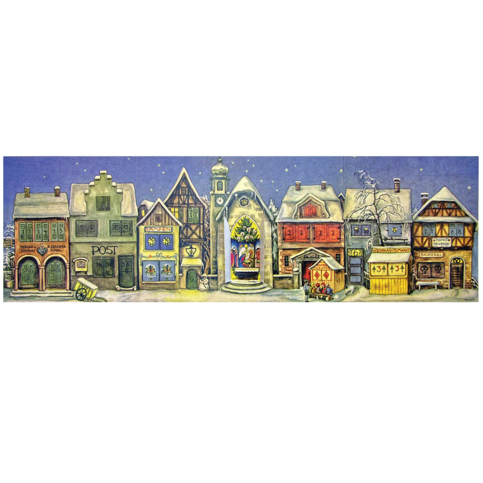 Richard Sellmer Verlag Papier-Adventskalender „Die kleine Stadt“ von 1946