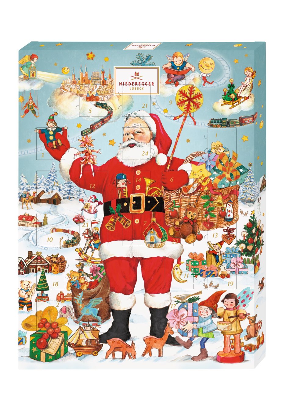 Niederegger Adventskalender Weihnachtsmann im Nostalgie-Design