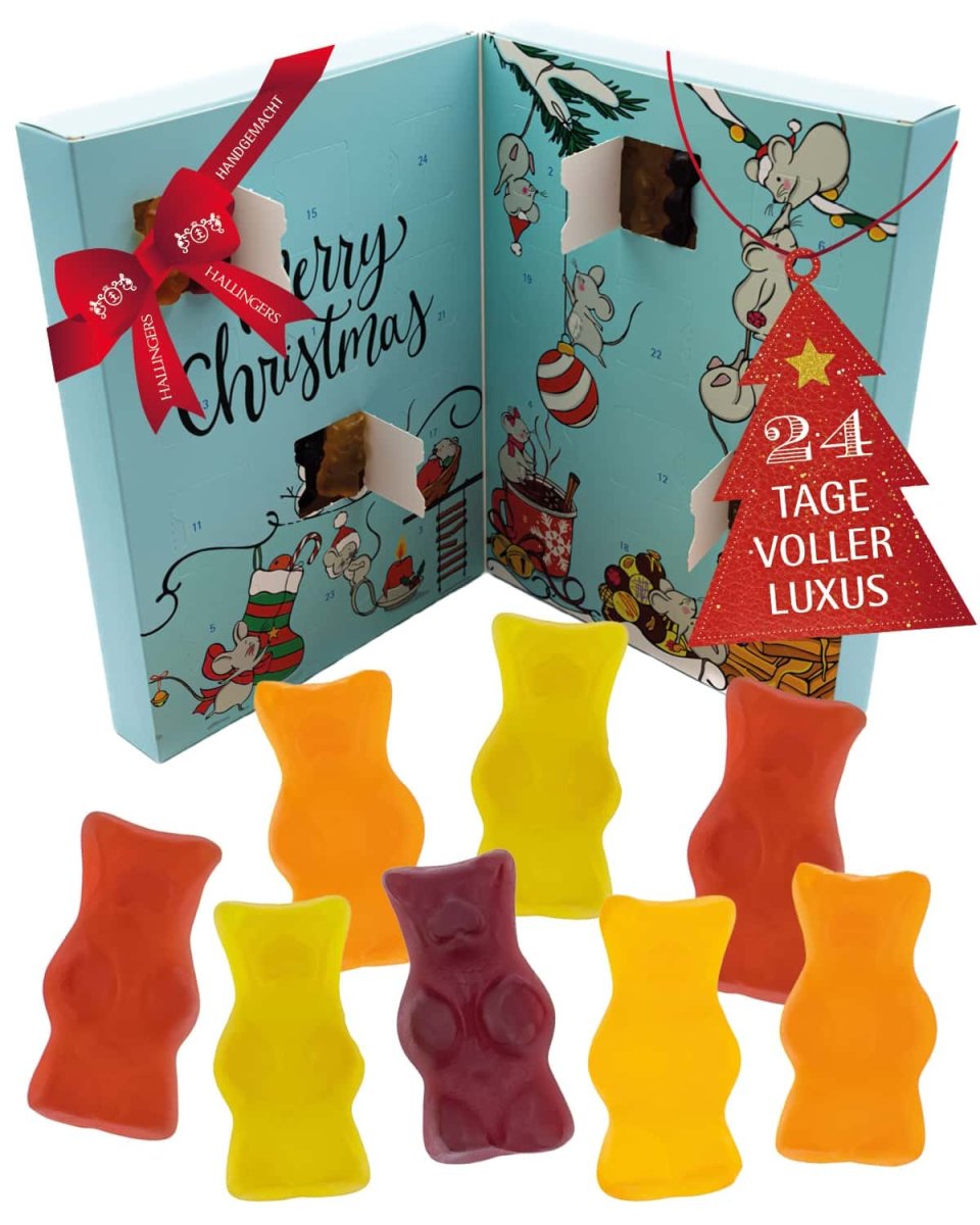 Hallingers Fruchtsaftbärchen-Adventskalender „Weihnachtsmäuse“