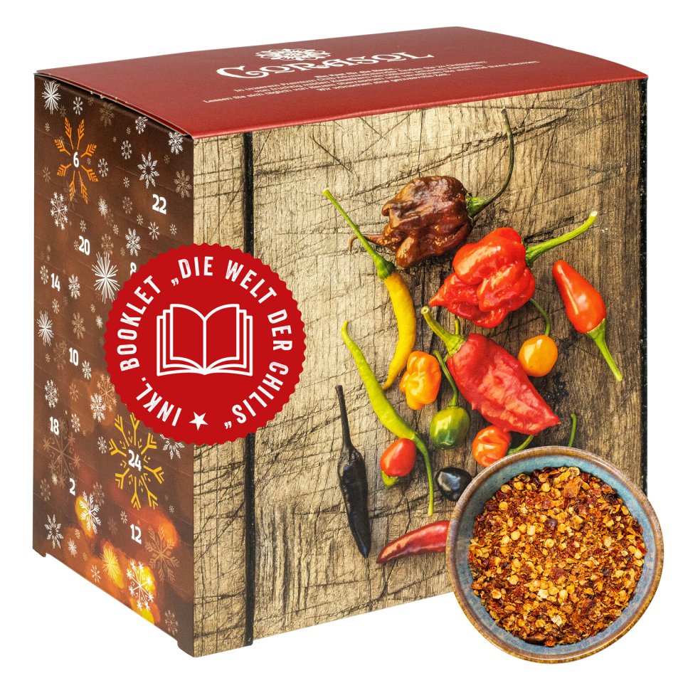 Corasol Premium Chili Adventskalender mit 24 Chilisorten