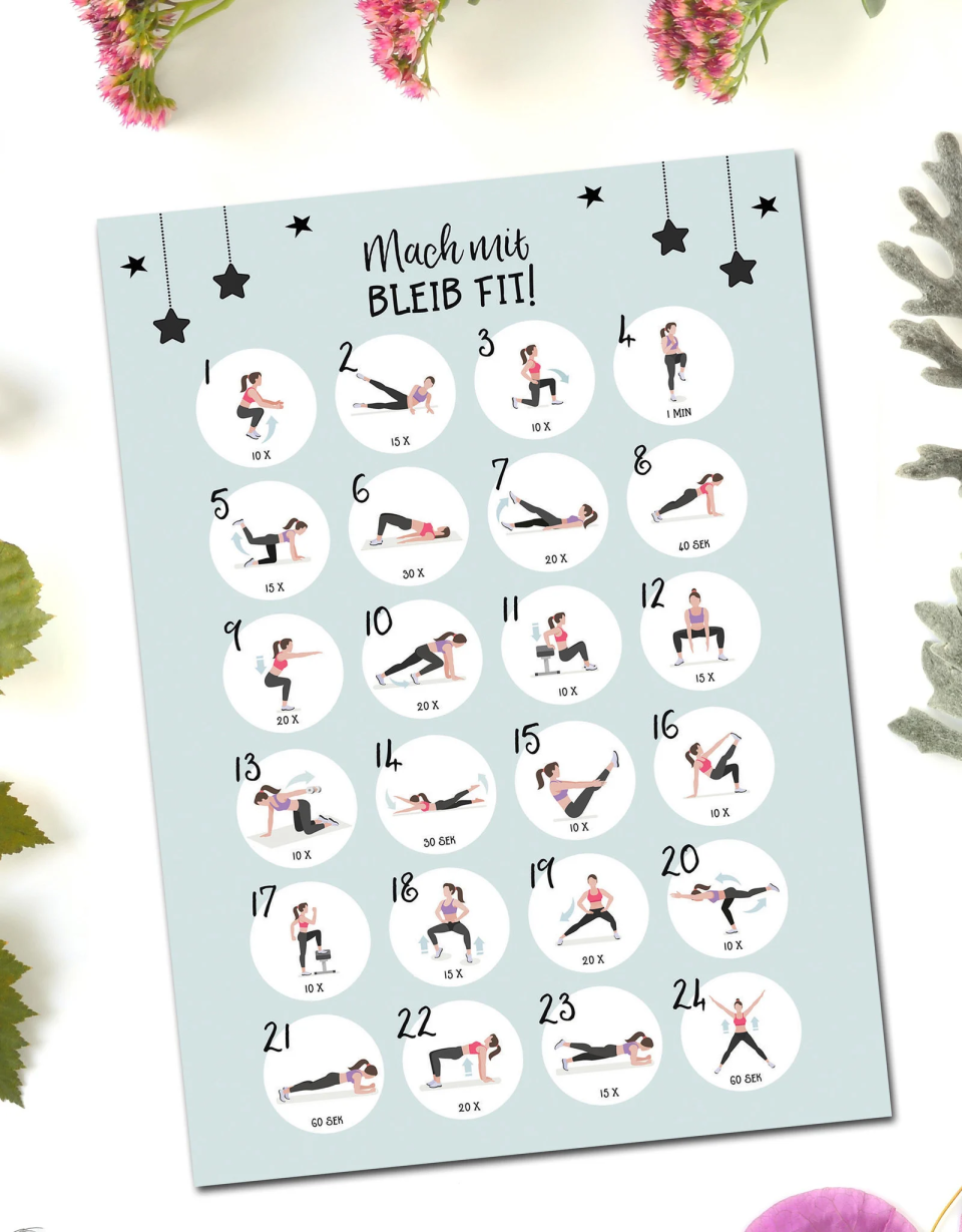 Nastami Postkarten-Adventskalender „Mach mit, bleib fit!“ – Sport Frauen