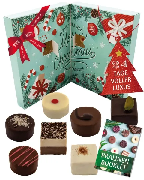 Hallingers Pralinen-Adventskalender „Classical Christmas“ ohne Alkohol