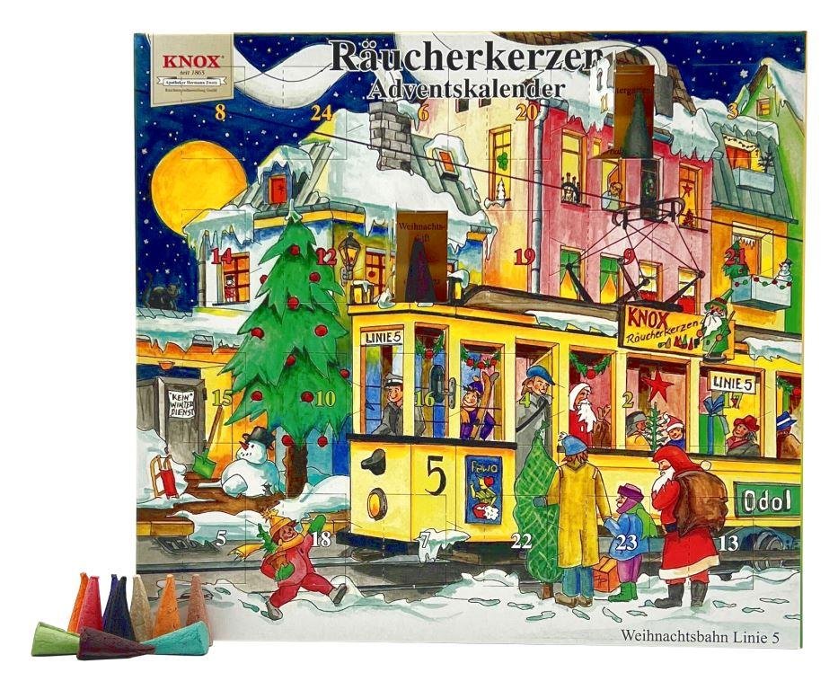 KNOX Räucherkerzen-Adventskalender „Weihnachtsbahn Linie 5“