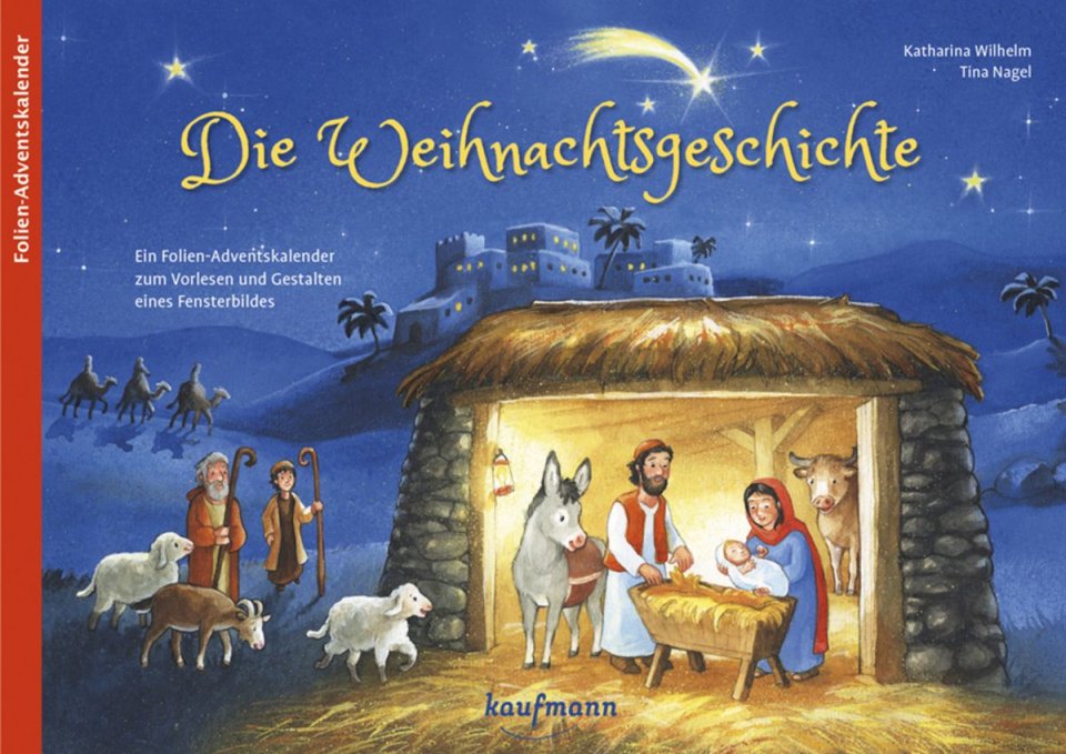 Kaufmann Verlag Die Weihnachtsgeschichte – Folien-Adventskalender mit Fensterbild