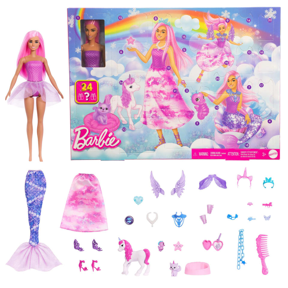 Barbie Adventskalender mit Puppe und 24 Accessoires