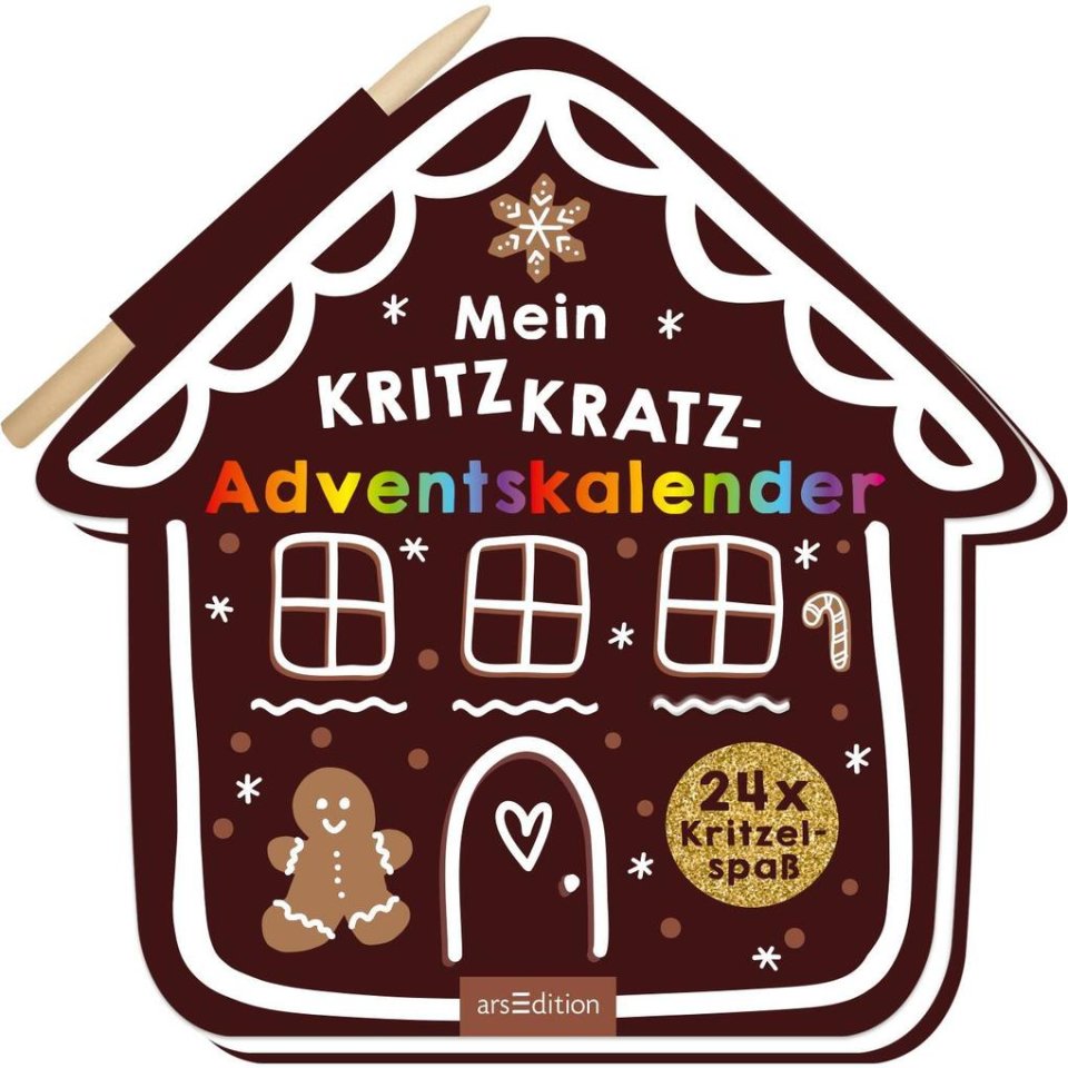 arsEdition Mein Kritzkratz-Adventskalender – 24 x Kritzelspaß