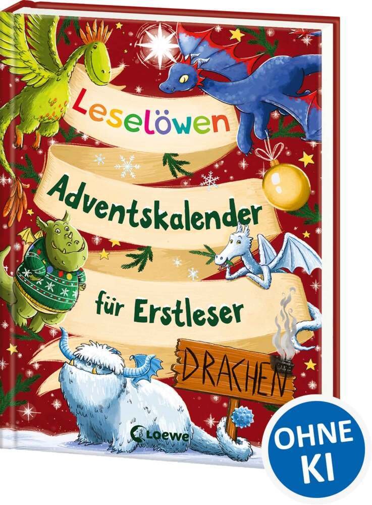 Loewe Leselöwen-Adventskalender für Erstleser: Drachen – Drachenstarke Geschichten in 24 Kapiteln