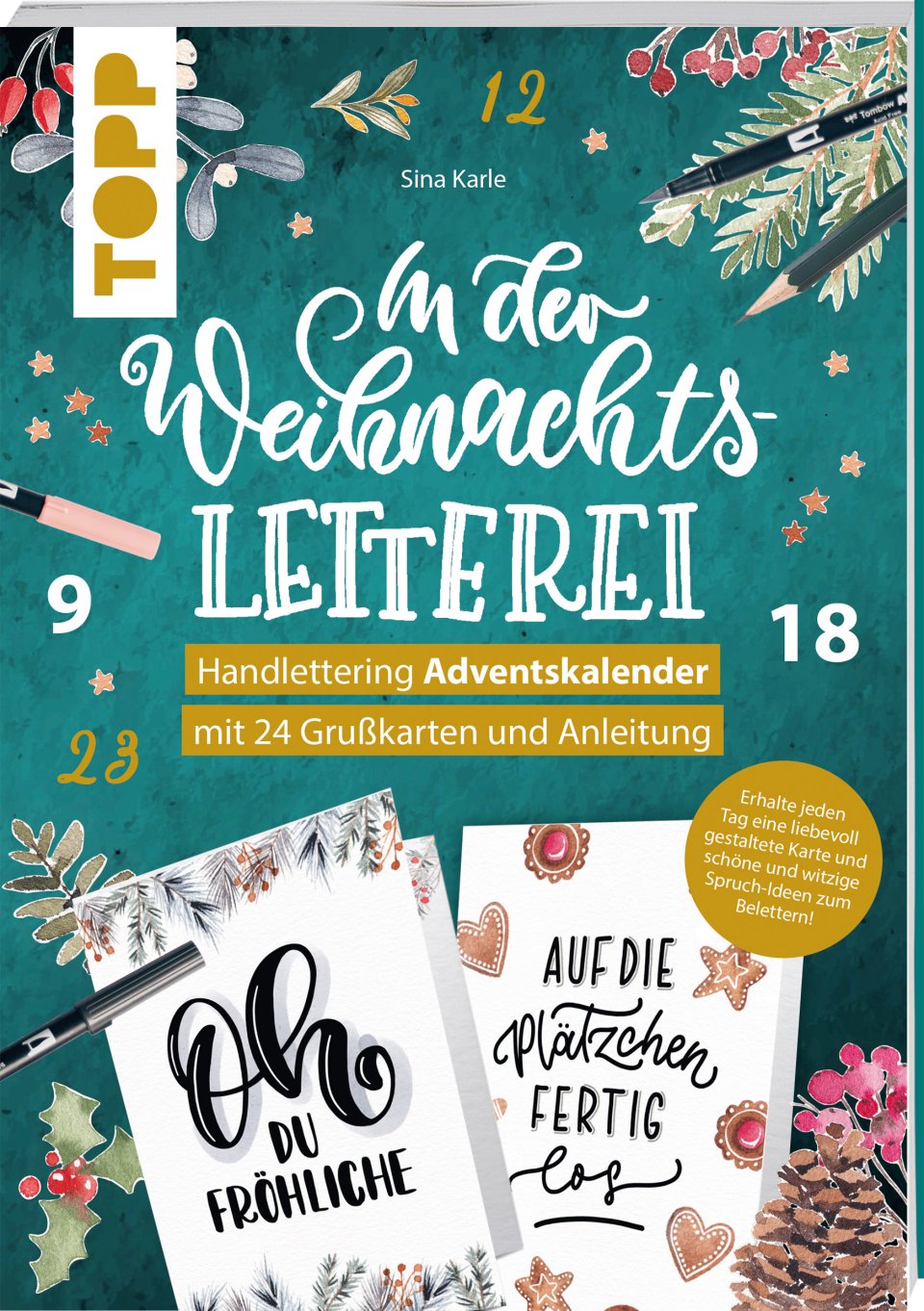TOPP In der Weihnachtsletterei – Handlettering-Adventskalender mit 24 Grußkarten