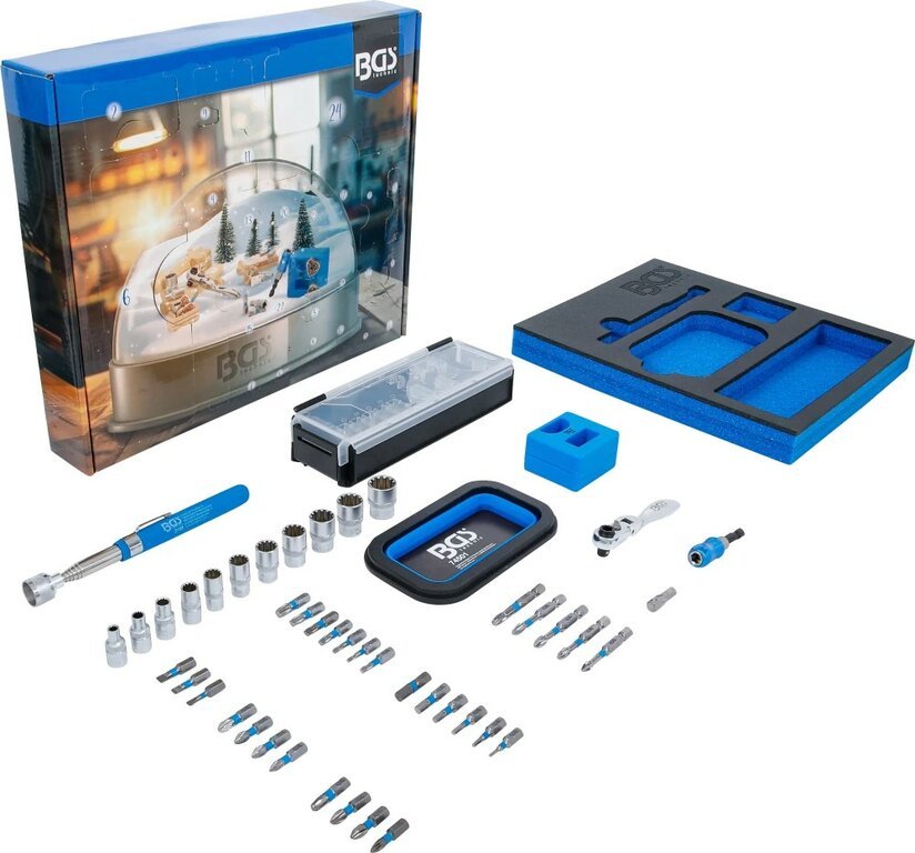 BGS technic BGS Werkzeug-Adventskalender – 1/4-Zoll-Bit- und Steckschlüssel-Satz