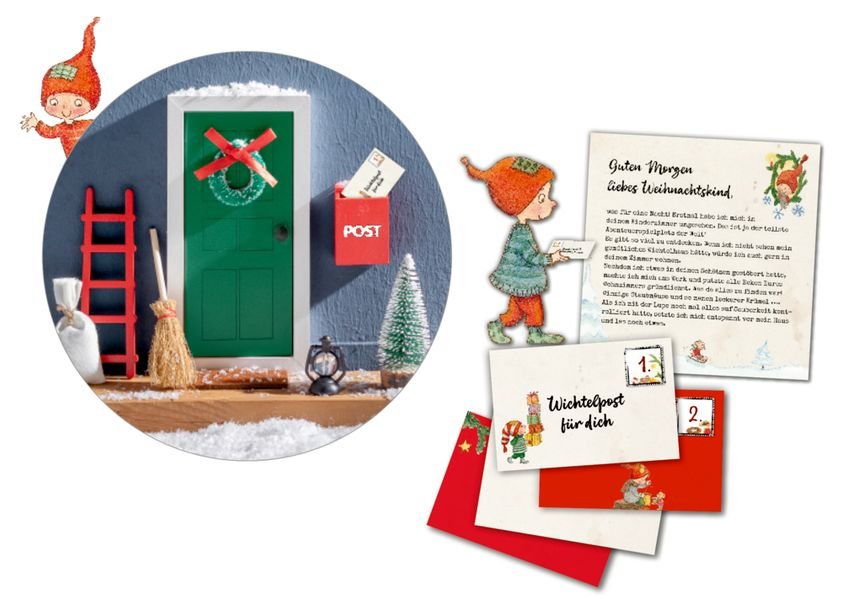 Coppenrath Mein Wichteltür-Adventskalender – Mitmachkalender mit 24 Wichtelbriefen und Wichteltür-Set
