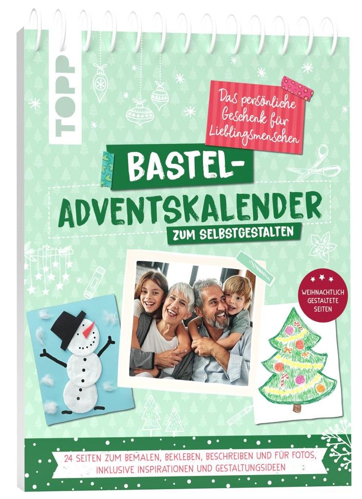 TOPP Bastel-Adventskalender zum Selbstgestalten – 24 Seiten zum Bemalen, Bekleben und Beschreiben