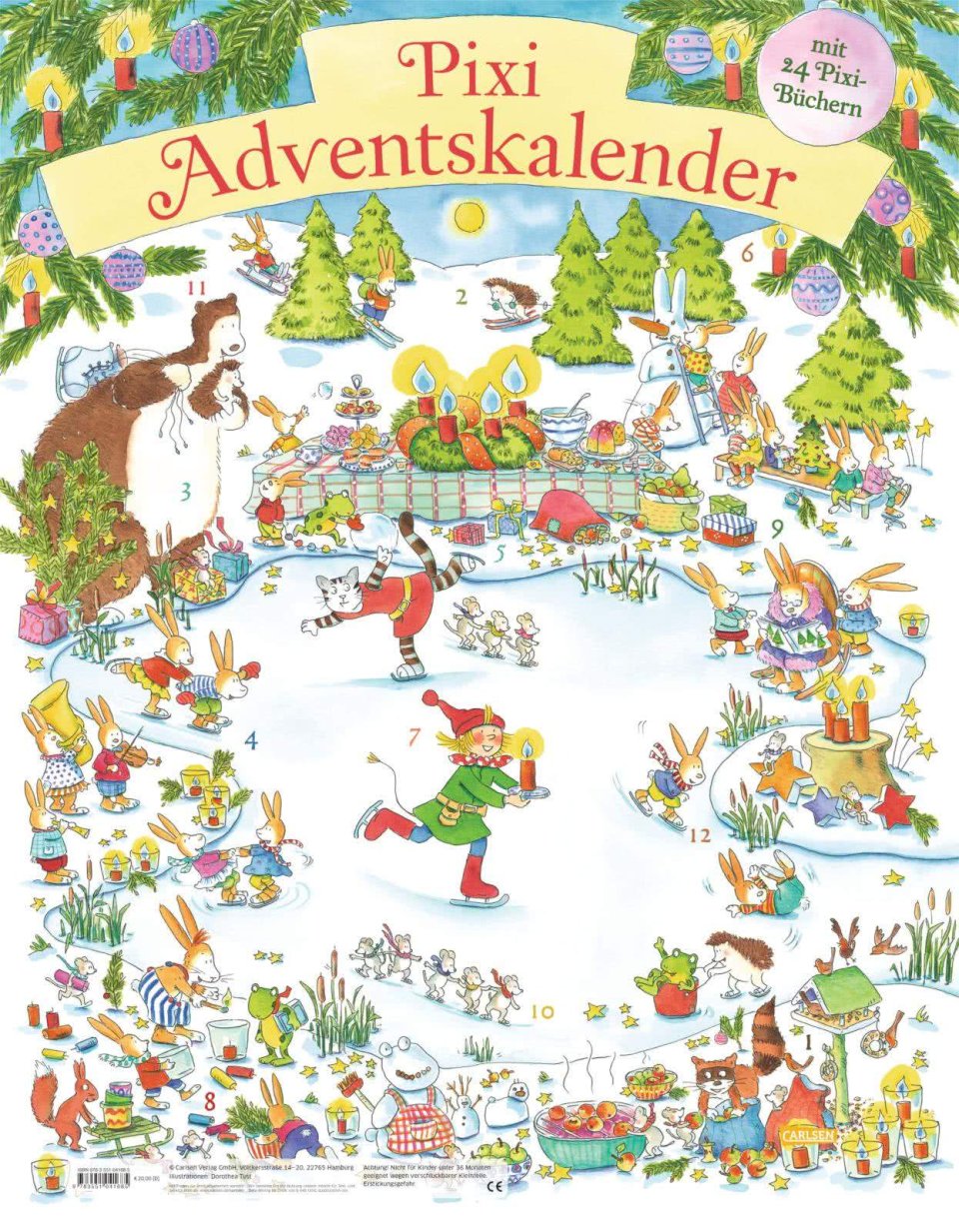 Carlsen Pixi Adventskalender 2026 mit 24 Pixi-Büchern