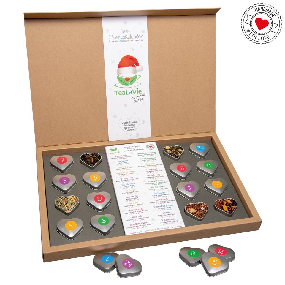 TeaLaVie Tee-Adventskalender in Herzdosen