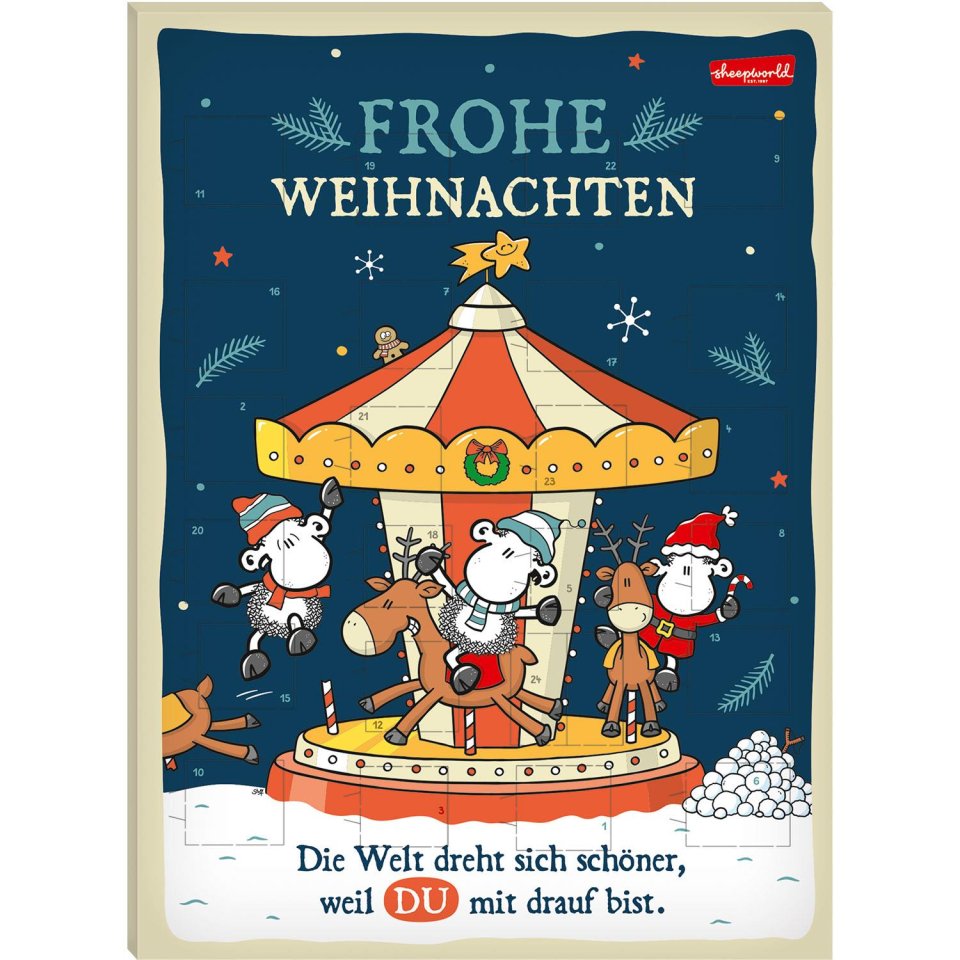 Sheepworld Schoko-Adventskalender „Karussell“