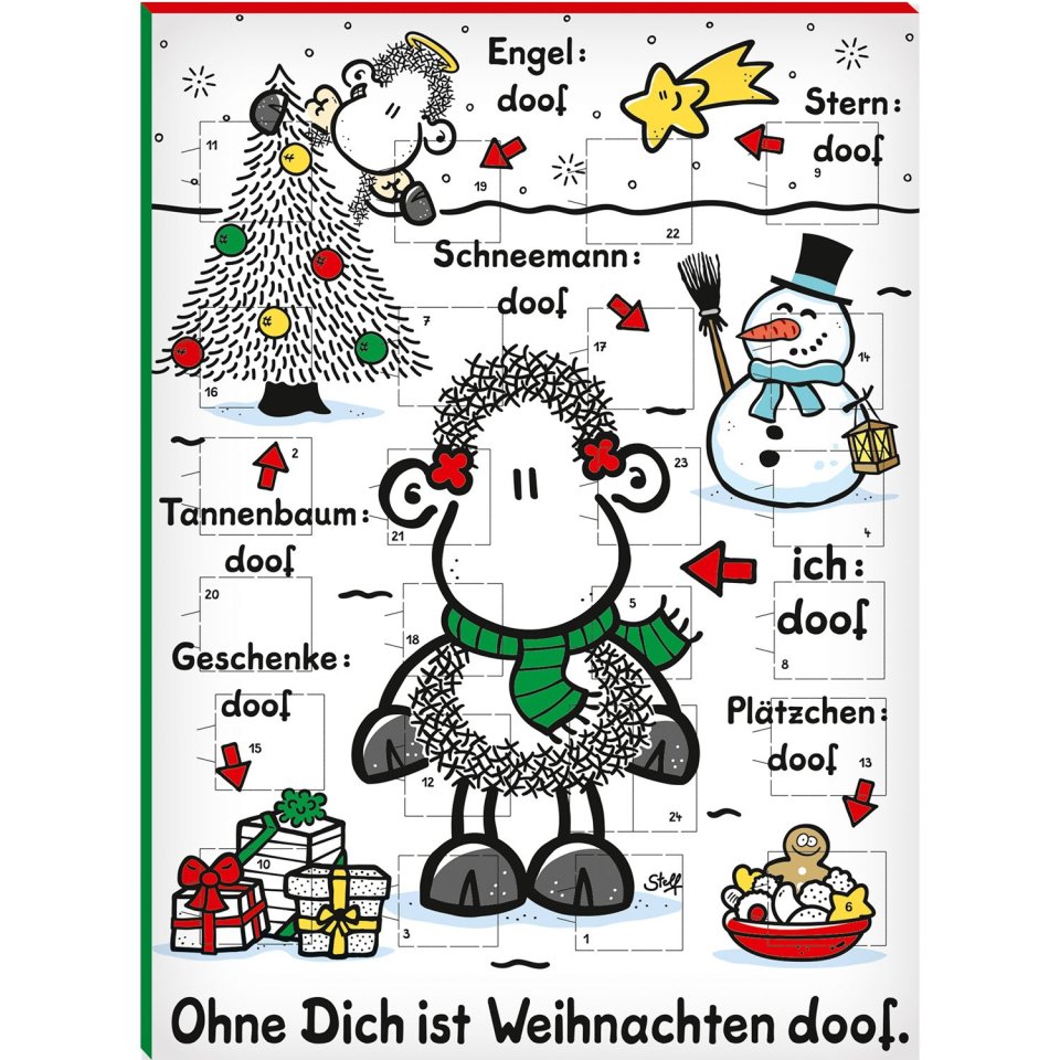 Sheepworld Schoko-Adventskalender „Ohne Dich“