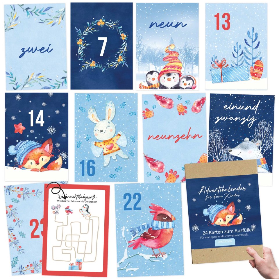 Papierdrachen Aktivitäten-Adventskalender für Kinder 2026