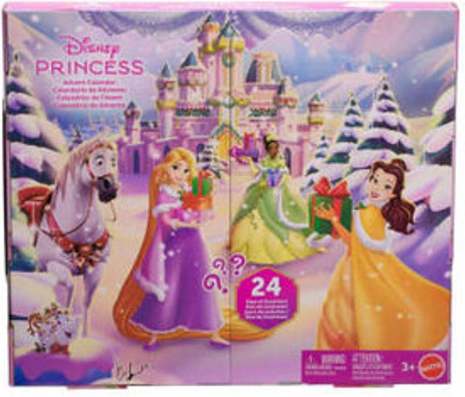 Mattel Disney Princess Adventskalender mit Rapunzel, Tiana und Belle