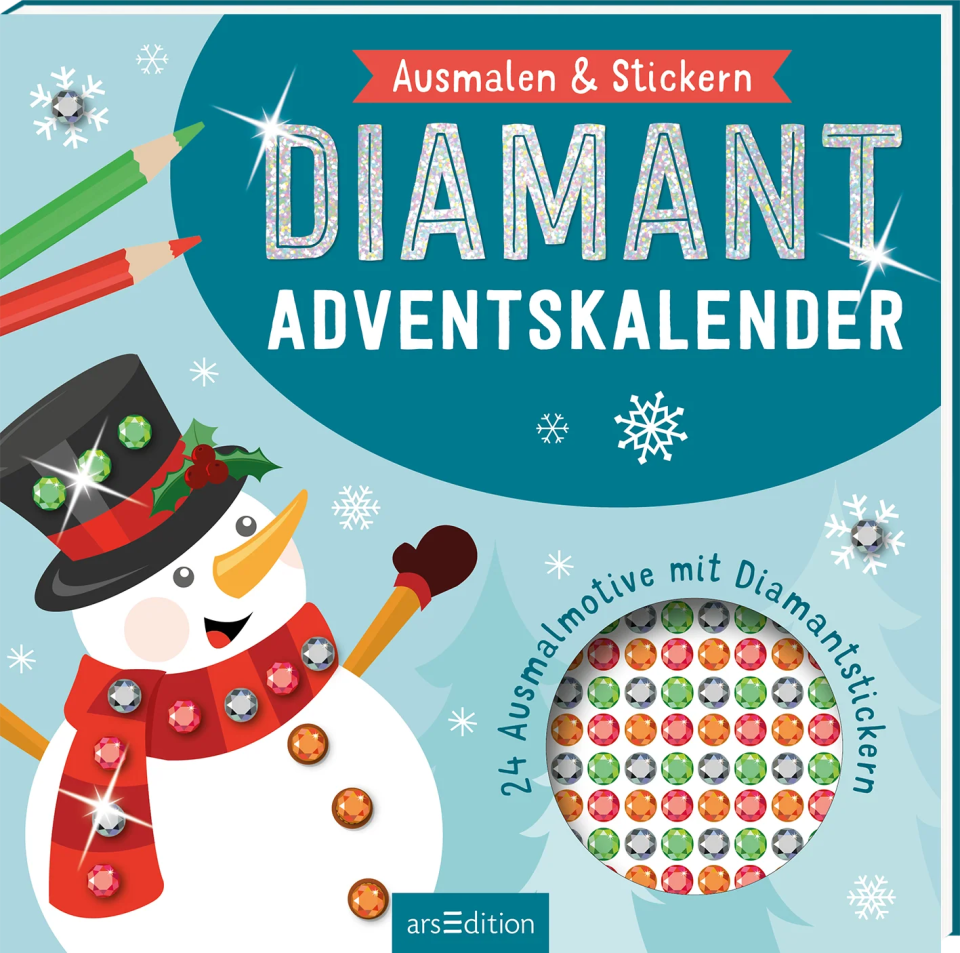 arsEdition Diamant-Adventskalender: Ausmalen & Stickern 2026