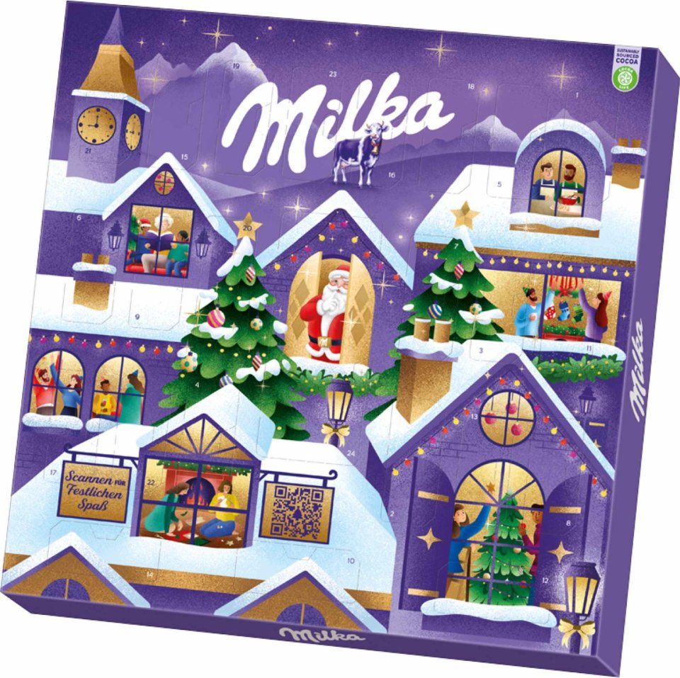 Milka Adventszauber-Kalender mit Winterdorf-Motiv Adventskalender