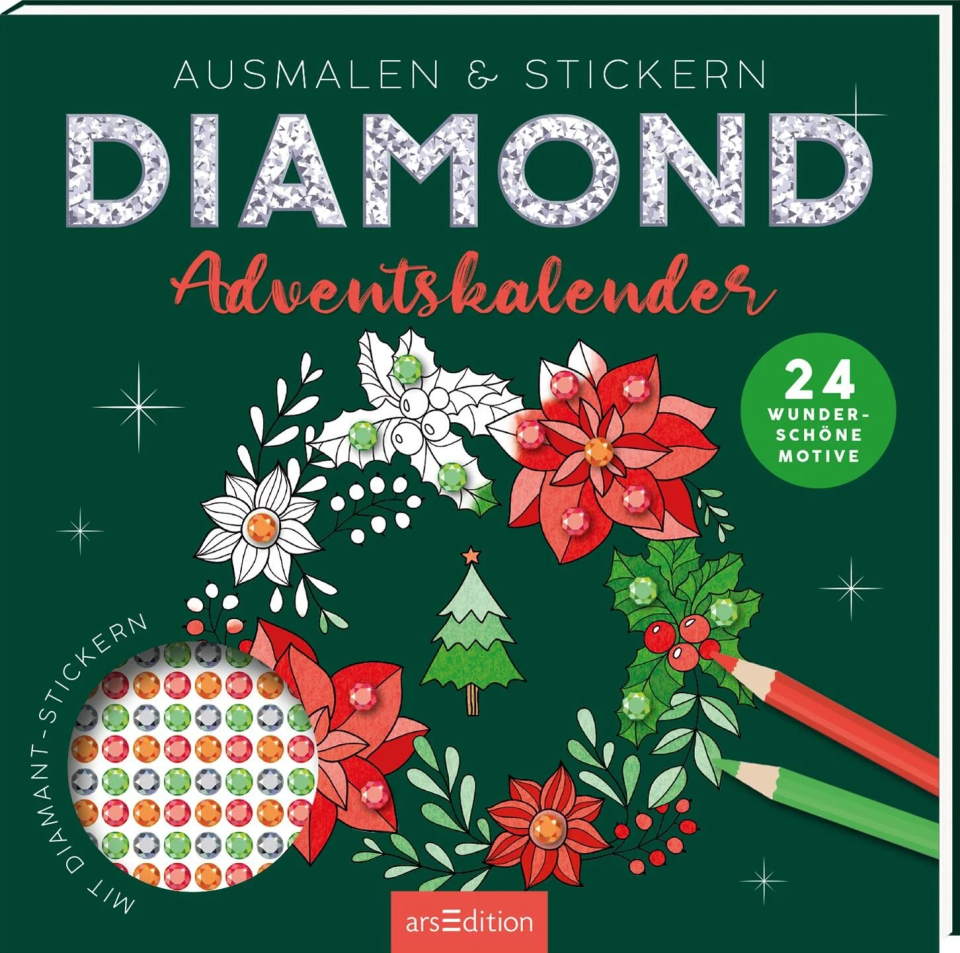 arsEdition Diamond Adventskalender – Ausmalen & Stickern