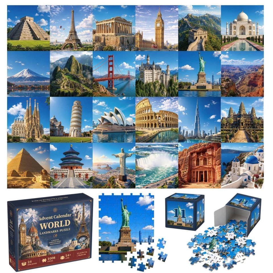 Wahrzeichen-Puzzle-Adventskalender 2026