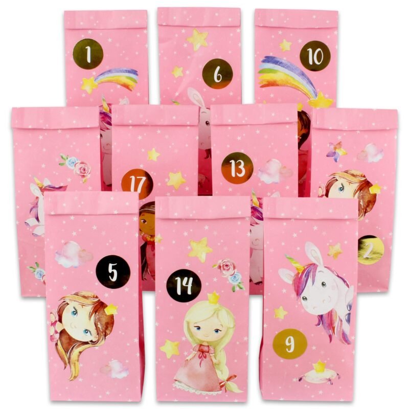 Papierdrachen DIY-Adventskalender Prinzessin und Einhorn
