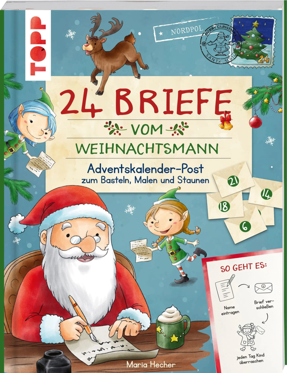TOPP (frechverlag) 24 Briefe vom Weihnachtsmann – Adventskalender-Post zum Basteln, Malen und Staunen