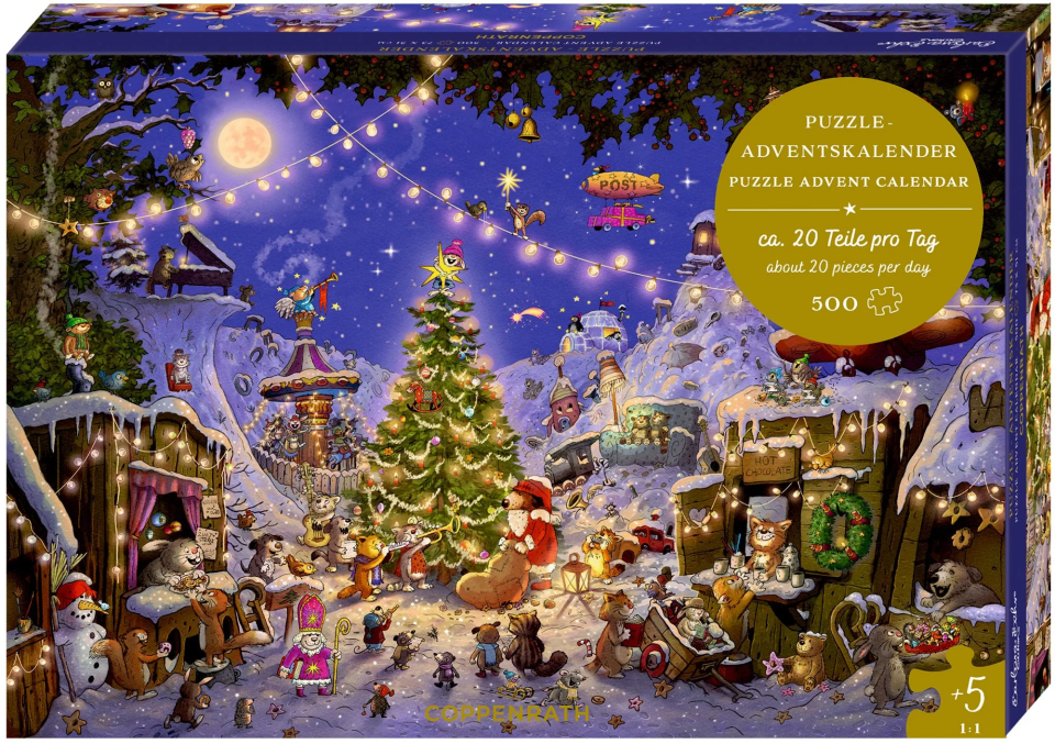 Coppenrath Puzzle-Adventskalender 2026 – Weihnachtsmarkt der Tiere
