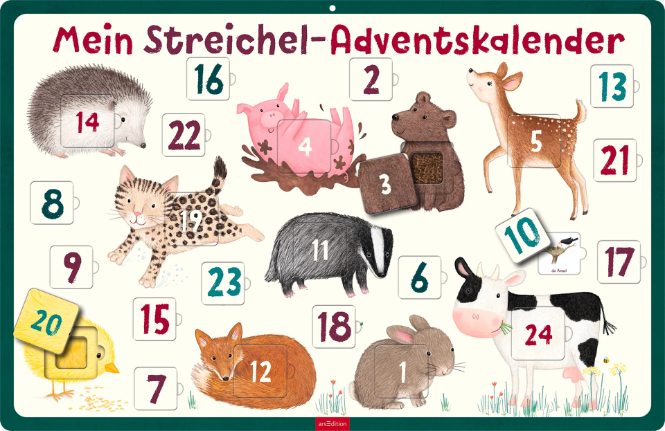 arsEdition Mein Streichel-Adventskalender mit Fühlelementen