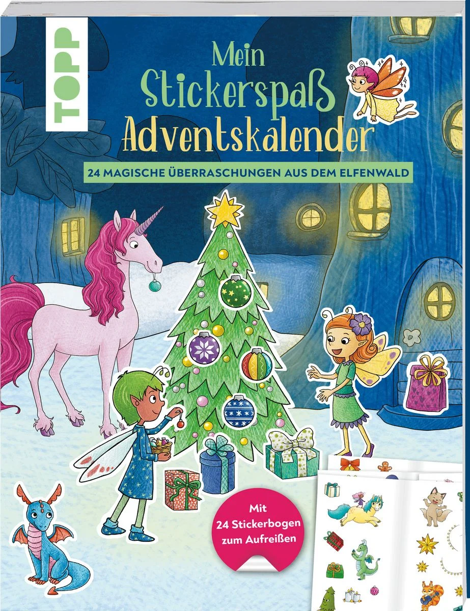 TOPP Mein Stickerspaß-Adventskalender – 24 magische Überraschungen aus dem Elfenwald