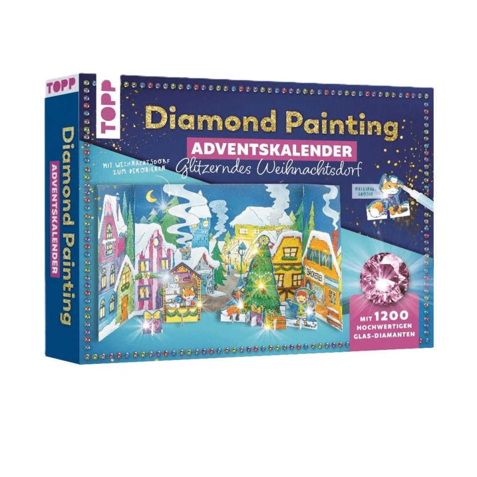 TOPP Diamond Painting Adventskalender „Glitzerndes Weihnachtsdorf“