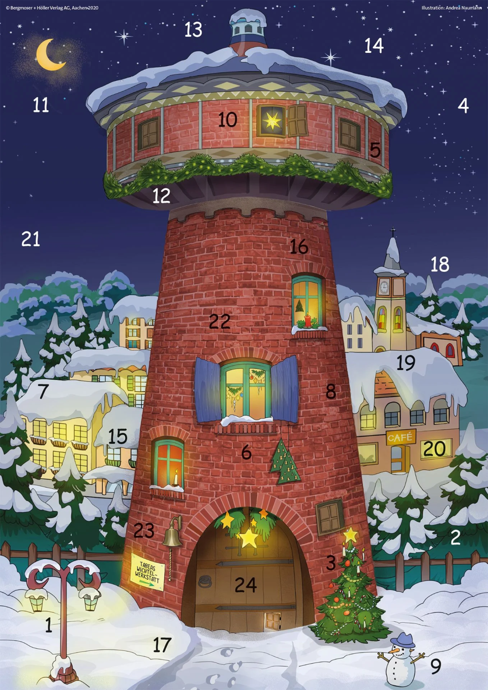 Bergmoser + Höller Die Adventskinder aus dem Rummelturm – Fensterbild-Adventskalender mit Begleitheft