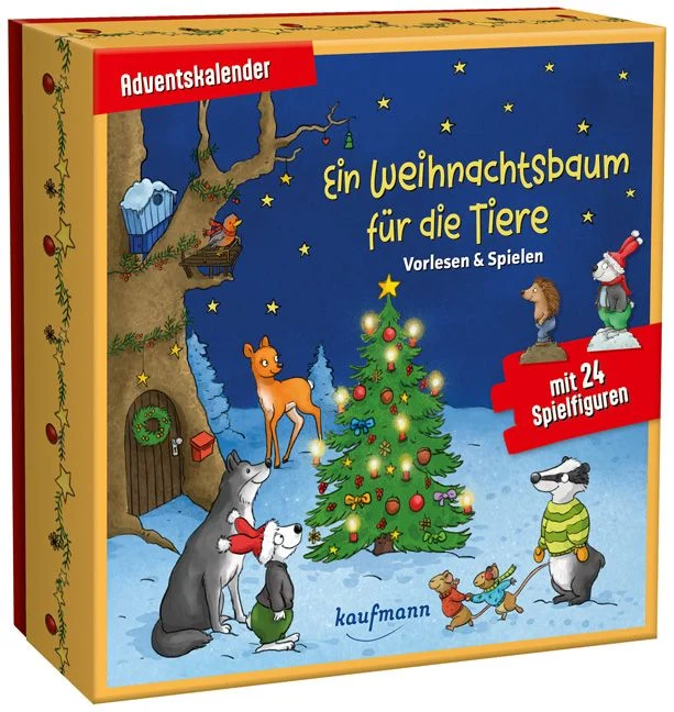 Kaufmann Verlag Ein Weihnachtsbaum für die Tiere – Vorlese-Adventskalender mit 24 Spielfiguren 2026
