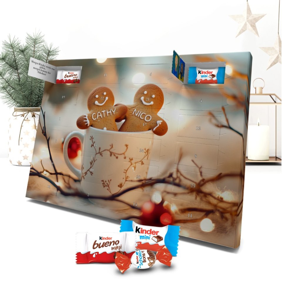 PrintPlanet Personalisierbarer Adventskalender mit kinder Schokolade