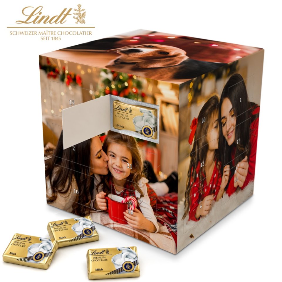 PhotoFancy Foto-Adventskalender „Würfel“ mit Lindt-Schokolade