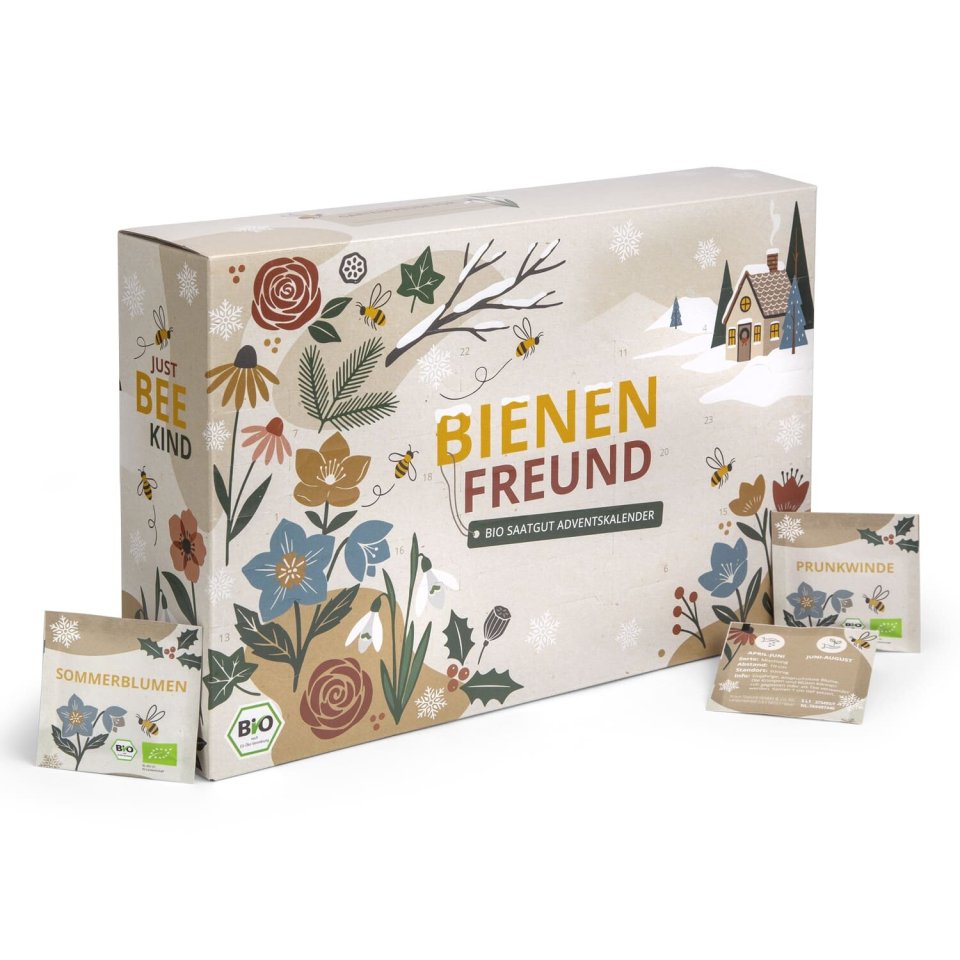Mohnblume BIO Saatgut Adventskalender „Bienen-Freund“