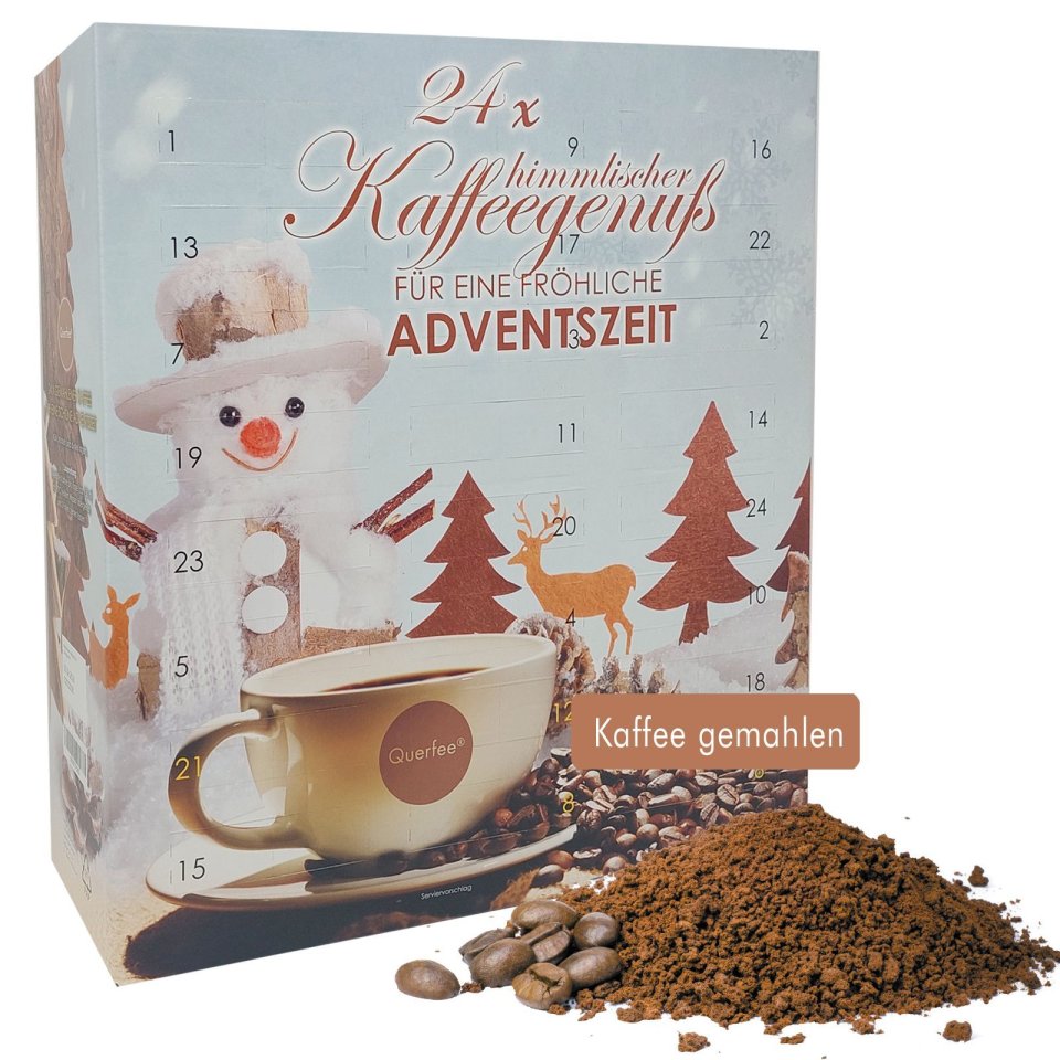 Querfee Kaffee-Adventskalender mit 24 Kaffeesorten