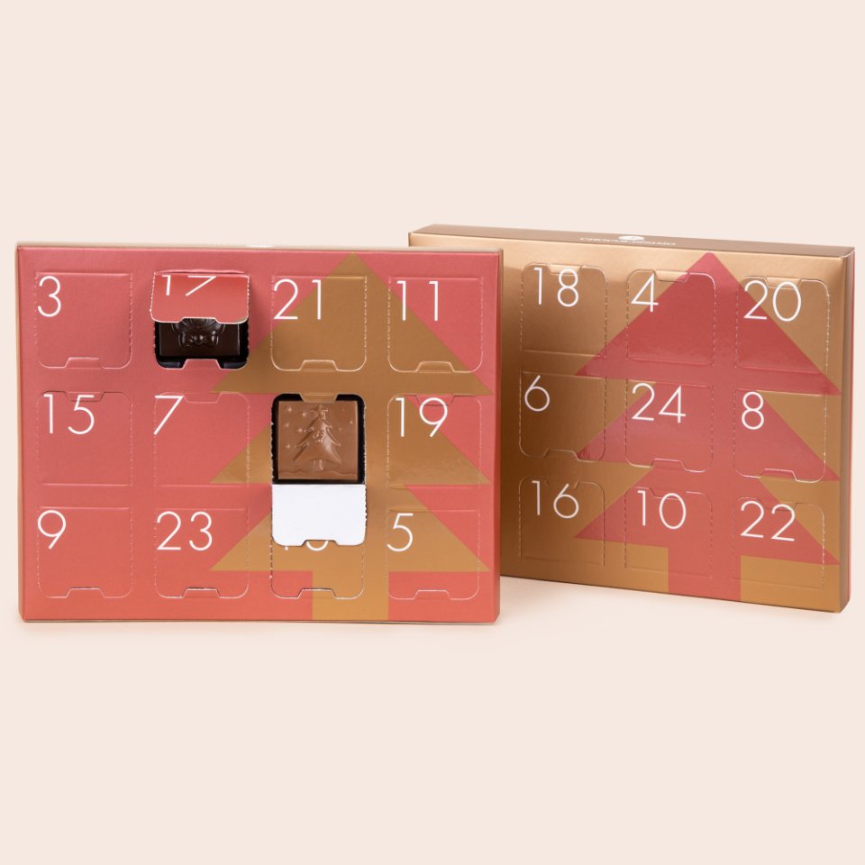 Chocolissimo Tisch-Adventskalender Tricolor Zartbitter